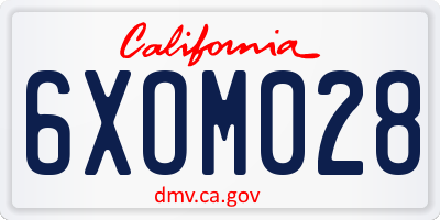 CA license plate 6XOM028