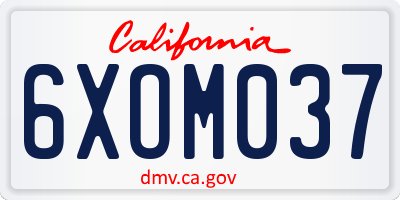 CA license plate 6XOM037