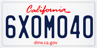 CA license plate 6XOM040