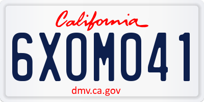 CA license plate 6XOM041