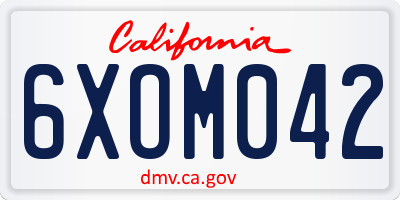 CA license plate 6XOM042