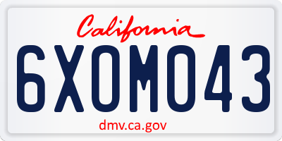 CA license plate 6XOM043