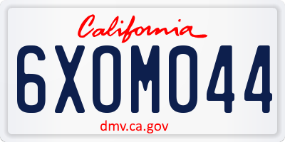 CA license plate 6XOM044