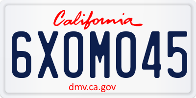 CA license plate 6XOM045