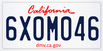 CA license plate 6XOM046