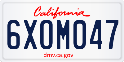 CA license plate 6XOM047