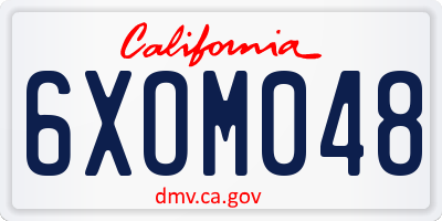 CA license plate 6XOM048