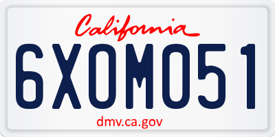 CA license plate 6XOM051