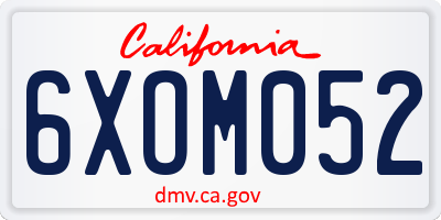 CA license plate 6XOM052