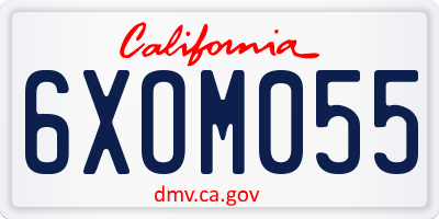CA license plate 6XOM055