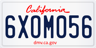 CA license plate 6XOM056