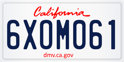 CA license plate 6XOM061