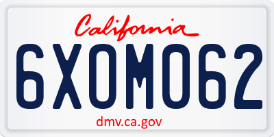 CA license plate 6XOM062