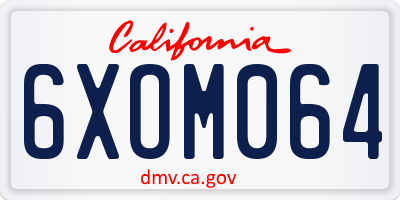 CA license plate 6XOM064