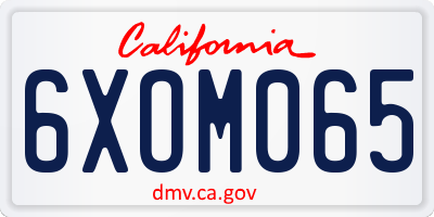 CA license plate 6XOM065