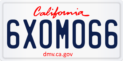 CA license plate 6XOM066