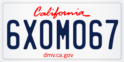 CA license plate 6XOM067