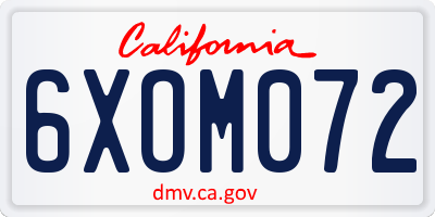 CA license plate 6XOM072