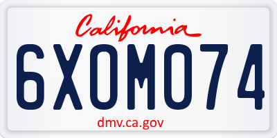 CA license plate 6XOM074