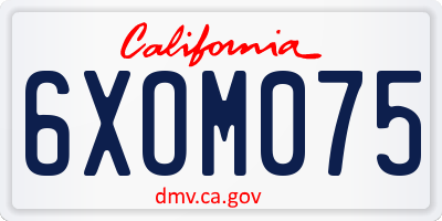 CA license plate 6XOM075