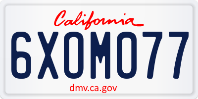 CA license plate 6XOM077