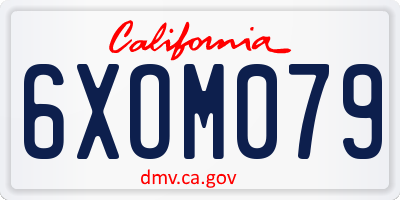 CA license plate 6XOM079