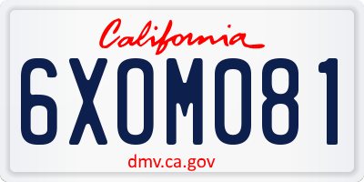 CA license plate 6XOM081