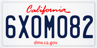 CA license plate 6XOM082