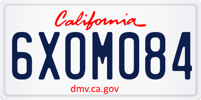 CA license plate 6XOM084