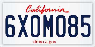 CA license plate 6XOM085