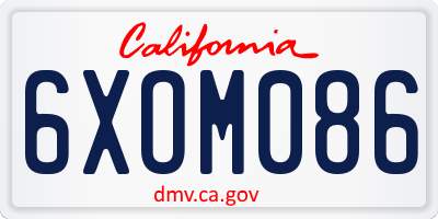 CA license plate 6XOM086