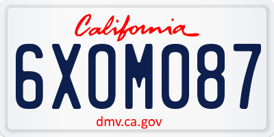 CA license plate 6XOM087