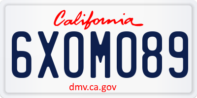CA license plate 6XOM089