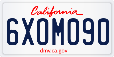 CA license plate 6XOM090