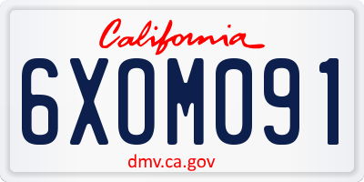 CA license plate 6XOM091