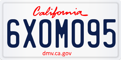 CA license plate 6XOM095