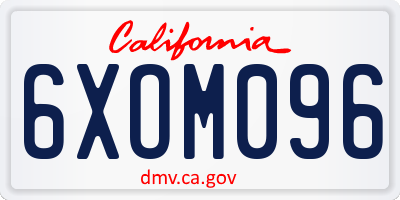 CA license plate 6XOM096
