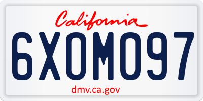 CA license plate 6XOM097
