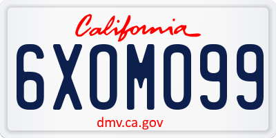 CA license plate 6XOM099
