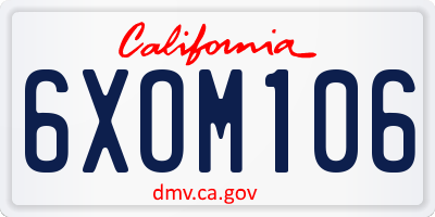 CA license plate 6XOM106
