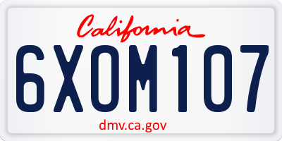 CA license plate 6XOM107