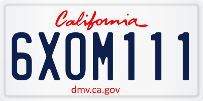 CA license plate 6XOM111