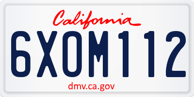 CA license plate 6XOM112