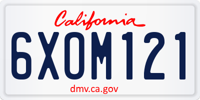 CA license plate 6XOM121