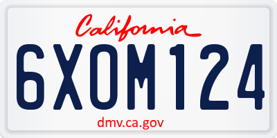 CA license plate 6XOM124