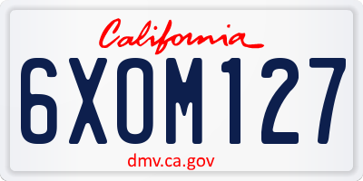 CA license plate 6XOM127