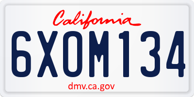CA license plate 6XOM134