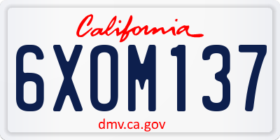 CA license plate 6XOM137