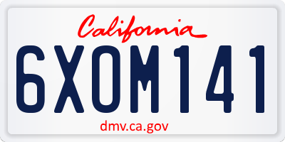 CA license plate 6XOM141