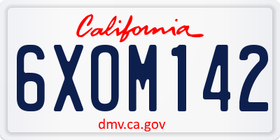 CA license plate 6XOM142